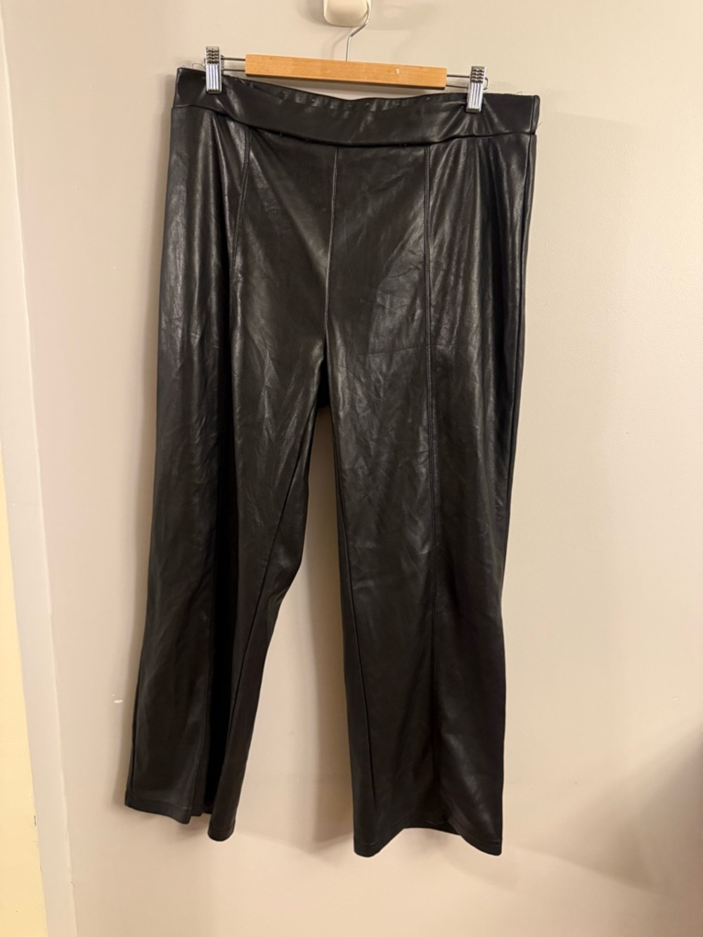 Bagatelle Faux Leather Pants Black Straight Leg High Rise Vegan Leather Trousers